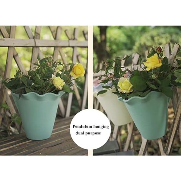 Hengende Plantere Vegg Hengende Planter Plast Blomsterpotter Plante Dyrket Basseng 6 Farger Hagepotte Med Krok, Hengende Potter Til Balkong Vinduskarm Hage