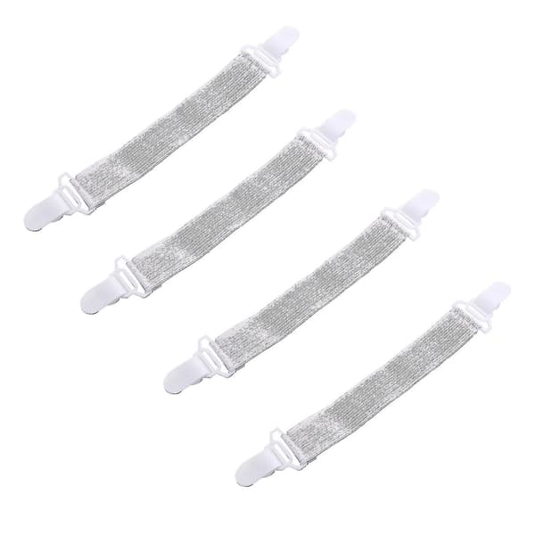 4 stk. Nylon Elastisk Bånd Senglaken Fiksering Spenne Sterke Plastklips Holder Seng