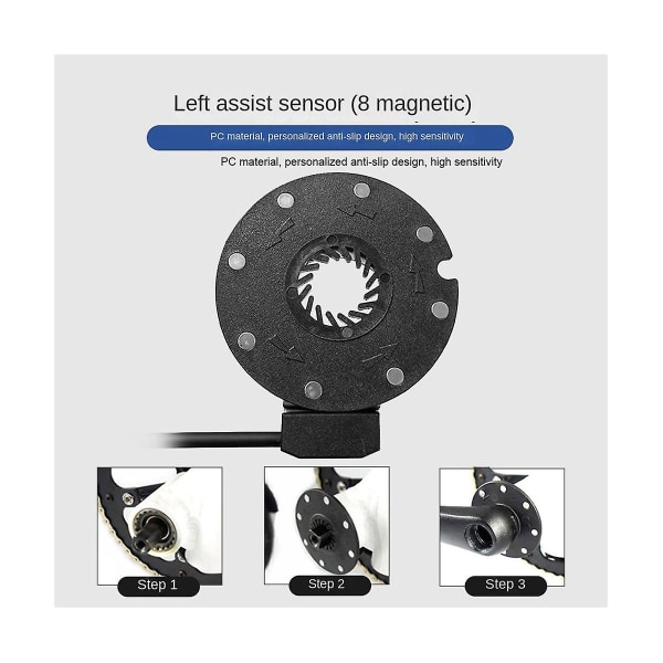 Elektrisk sykkel magnetisk kraft sensor 36/48v pedal assist sensor F-8c magneter dobbel hall sensorer Pas S