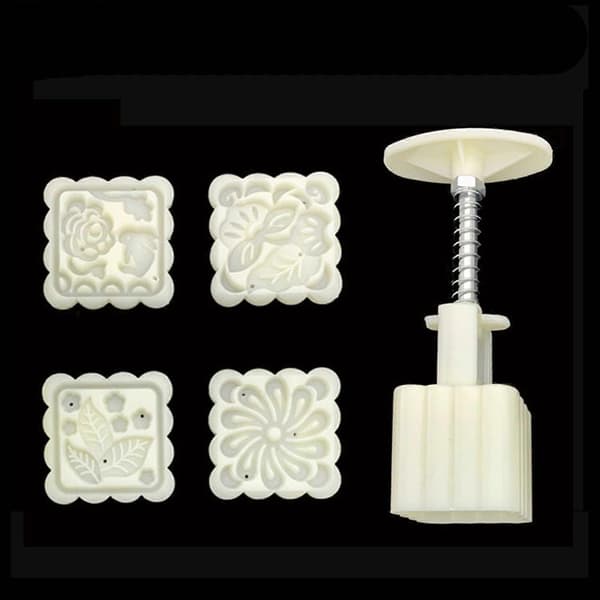 Mungbønnekageforme 3D Mooncake-forme Nem at bruge Plastmateriale Mooncake-forme Køkken DIY Bageudstyr 50g blossom
