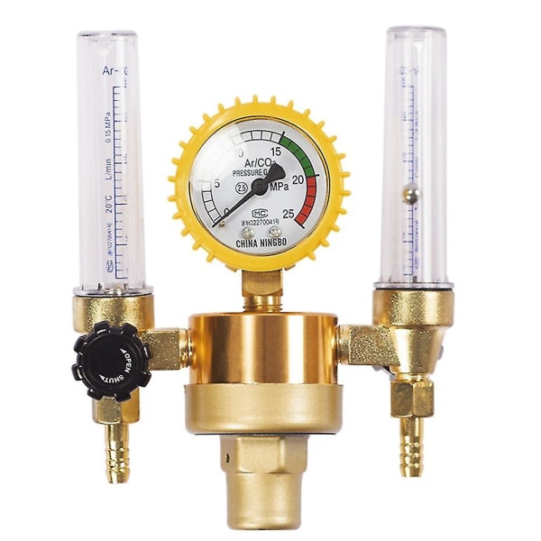 Argon CO2 trykkreduksjonsventil Mig Tig Flow Meter Kontrollventil Sveisegassregulator Dobbeltrørs boble