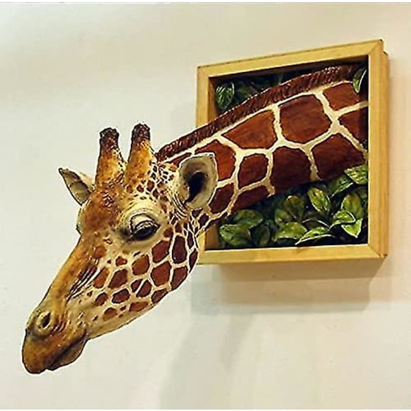 Giraffe Head 3d Väggdekor, Realistisk Djur Latex Staty Väggkonst, Sovrum Utsmyckning Embrace The Natural Home