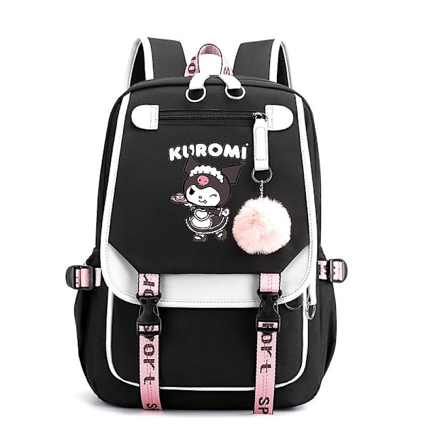 45cm Sanrios Cartoon Kawaii Kuromi My Melody Cinnamoroll Koulu reppu Suuri kapasiteetti Rentouttava Kevyt Söpö reppu Kuromi1 Kuromi4