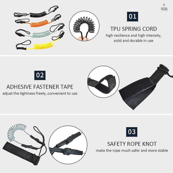 Paddle Board Leash Sup Paddle Stretchable Leash Surfboard Safety Rope Paddle Anti Lost
