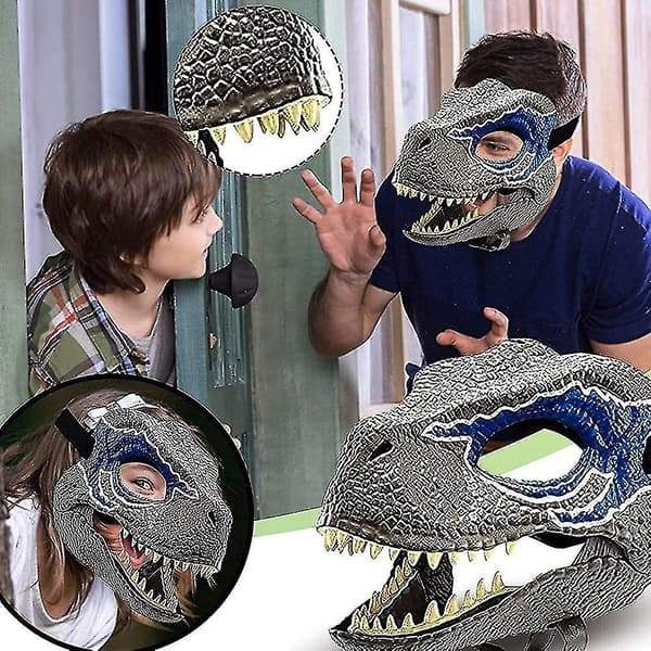 3D Dinosaurmaske Rollespill Hodeplagg Jurassic World Raptor Gaver