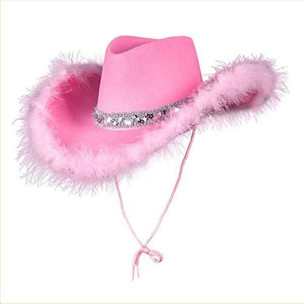 Kvinde Sequin Cowboy Hat Bachelorette Party Cosplay Prop E