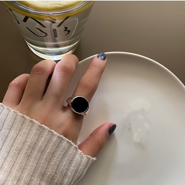 Minimalistisk silverring mode dam kreativ flerskiktad geometrisk kors punkring fest smycken presenter av A Deep R1960