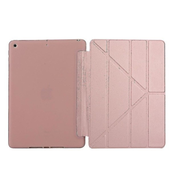 PU + Deformerad Silikonfodral med Roséguld Stativ för Apple iPad 10.2 (2019)