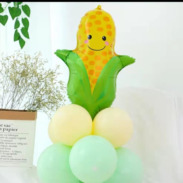 Majsballonger Grönsaker Majs Folieballonger för Babyshower Majstemafest Födelsedag Dekoration Tillbehör 28 tum 5PCS