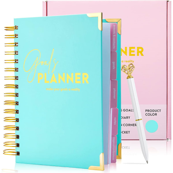A5 Odaterad Daglig Vecko Månatlig Dagbok Dagbok Planerare Agenda Notebook-Gör dina mål till verklighet -Tacksamhet och mål