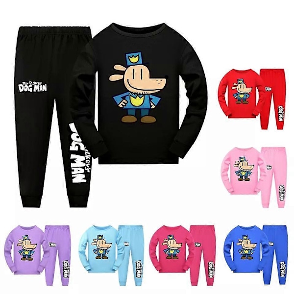 \"Barn Hundmannen Världsbokdagen Långärmad Tröja+Byxor Sovkläder Nattkläder Pyjamas Set\" Blue 11-12Years