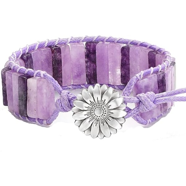 Chakra armbånd til kvinder med ægte sten læder wrap helbredende perle armbånd kvinder mænd boho venskabssmykker