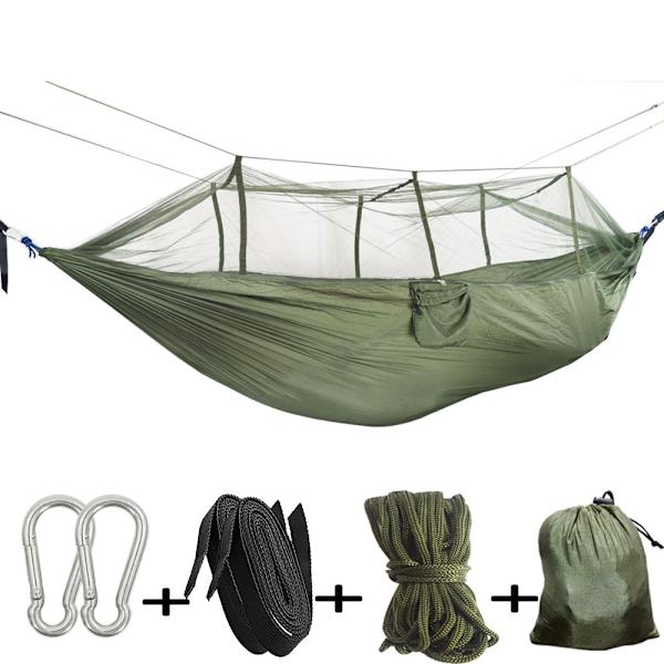 Ulkoilutuotteet retkeily hyttysverkko riippumatto keinu retkeilykalusteet sisämajoitus ulkoterassi sänky riippumatto Army green 260*140CM