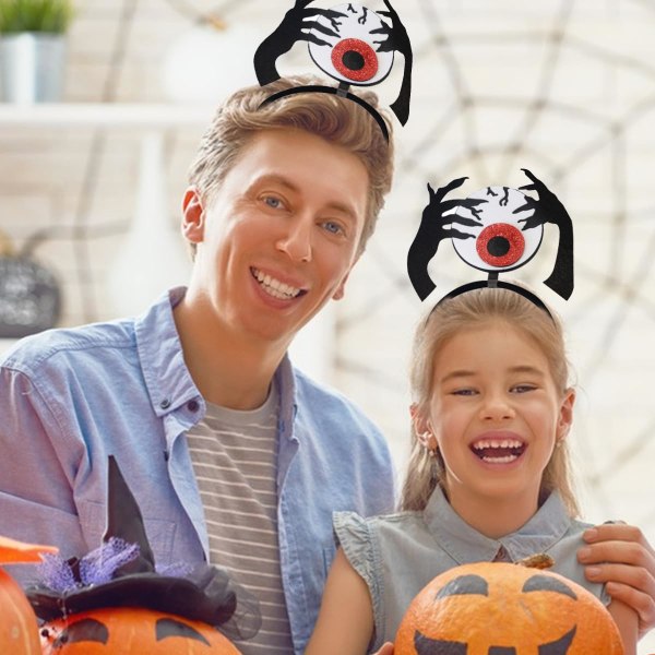 1 Pack Halloween-hårband Halloween-ögonklor Hårkläder Glitter Hårtillbehör Hårband för kvinnor Flickor Barn Hårbåge för Halloween