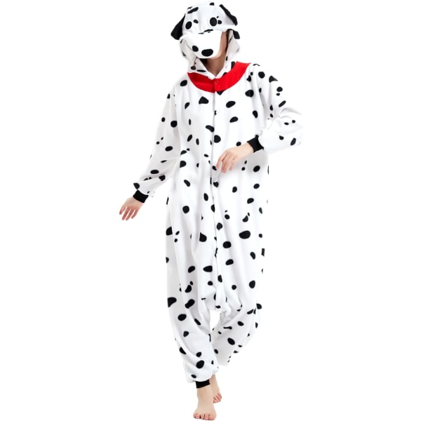 Unisex Voksen Tegneserie Kostume Halloween Jul Nattøj Jumpsuit Onesies Plys Cosplay Pyjamas Dalmatinere XL