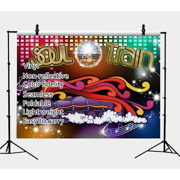 70-luvun teemallinen valokuvaustausta 70- ja 80-lukujen disco-tanssi Prom-juhlan koristeluun Neon Glow -taustakuva Studio rekvisiitta Banneri 7x5ft