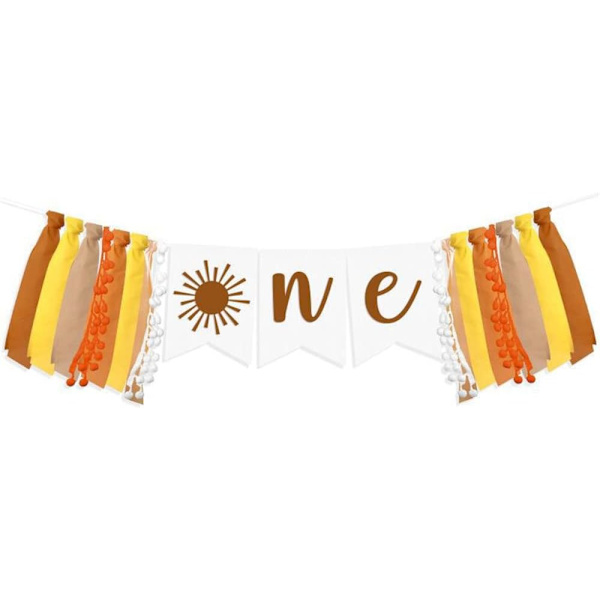 Banner 1:a födelsedagsdekorationer Första resan till solen En högstolsbanner Första födelsedagsfestdekorationer för flickor pojkar