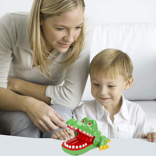 Krokodil Tänder Leksaker Spel för Barn, Krokodil Biting Finger Tandläkare Spel Roliga Leksaker, 2020 Version Åldrar 4 och Upp