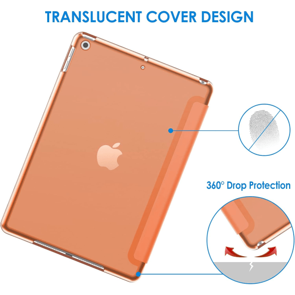 Etui for iPad 10,2-tommer (2021/2020/2019-modell, 9/8/7. generasjon), Auto Wake/Sleep-deksel (Papaya)