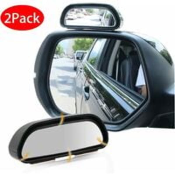 Pack 360° bildödvinkelspeglar, Universal Höger + Vänster Justerbar HD Glas Extra Spegel Vidvinkel Bil Justerbar för blinda