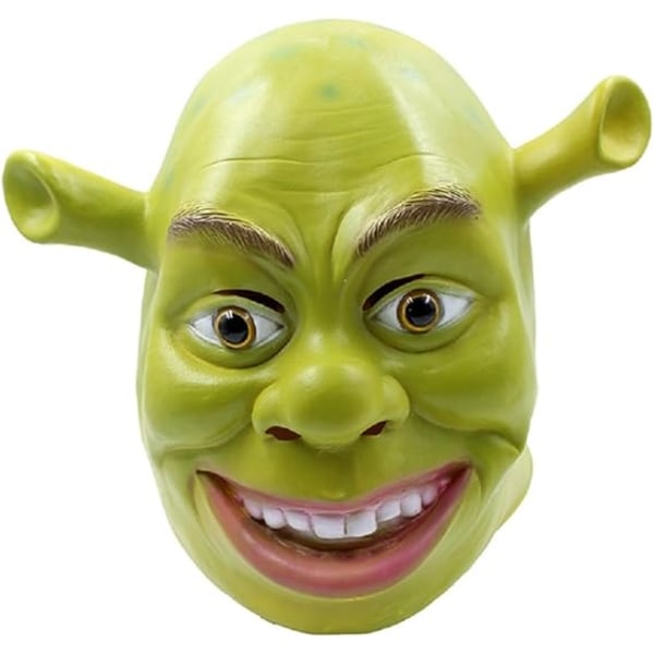 Grön Monster Mask Kostym Mask Halloween Cosplay Full Head Grön Vuxen Shrek Mask Latex
