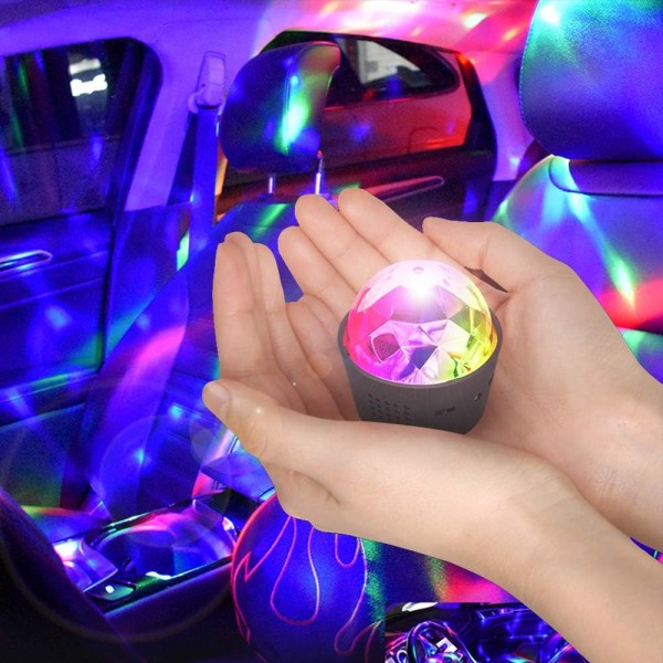 Disco Ball auton diskovaloihin ääniaktivoiduilla monivärisillä valoilla Mini Disco Ball DJ Disco valot autohuoneiden musiikkivaloihin