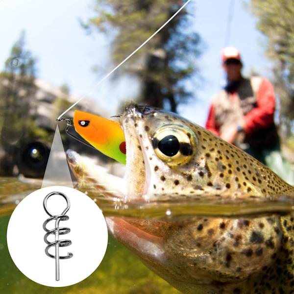 Lås för fjäderlås för drag, mjukt dragfjäder | Utomhusfiskekrokcentreringsstift - 20 stycken fiskeskruv fast spärr, utomhus krokstift fiskeredskap