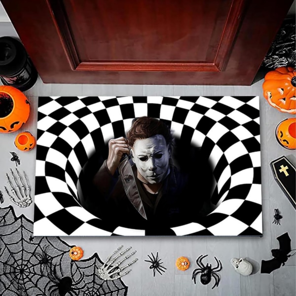 Halloween dörrmatta, Halloween dekorationer utomhus läskig, 3D optisk illusion clown dörrmatta, Halloween välkommen dörrmatta för inomhus och utomhus (Clown-5)