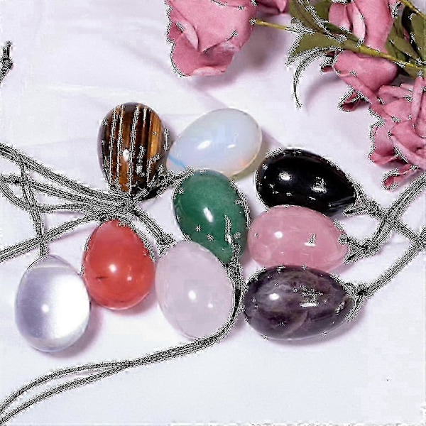 Yoni Egg Sett Naturlig Rosa Rosenkvarts Helbredende Krystall Massasjepinne Kegel Trener for Kvinner Green Aventurine Egg