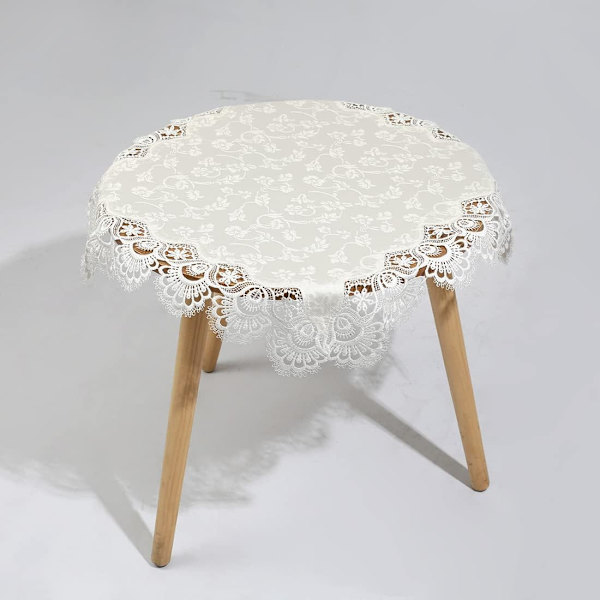 Luksuriøst firkantet lille borddækken elegant blomsterbroderet blondedug til fest køkken spisestue picnic dekoration (Type C,22\"x22\")