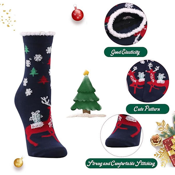 Julstrumpor Unisex Vinter Varma Roliga Semester Vuxna Nyhet Bomull Sock Festival Casual Strumpor för Kvinnor Flickor Damer