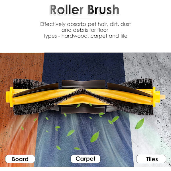 (3 st) Rullborstar Huvudborste Reservdelar för Ecovacs DEEBOT OZMO 920 950 T8 AIVI Max T9 T5 N5 N7 N8+ N8 Pro Plus DX55 DX93 Robotdammsugare
