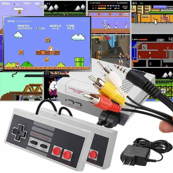 Classic Edition Mini -viihdejärjestelmä 620 pelillä, AV- ja HDMI HD -lähdöllä, Plug and Play 2 buttons