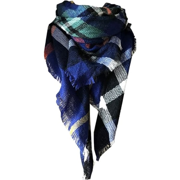 Dames Varm Lang Sjal Vinter Wraps Store Tørklæder Strik Cashmere Følelse Ternet Trekant Tørklæde