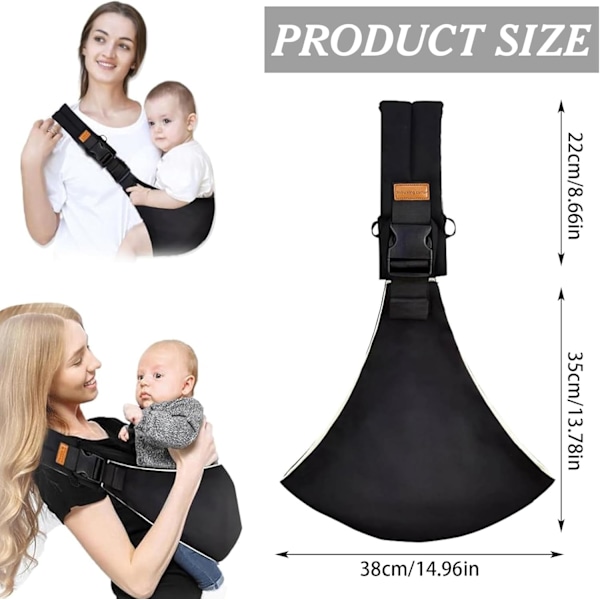 Bärselar, justerbara nyfödda bärselar, höftbärare, sidobärare, upp till 15 kg Monochrome black