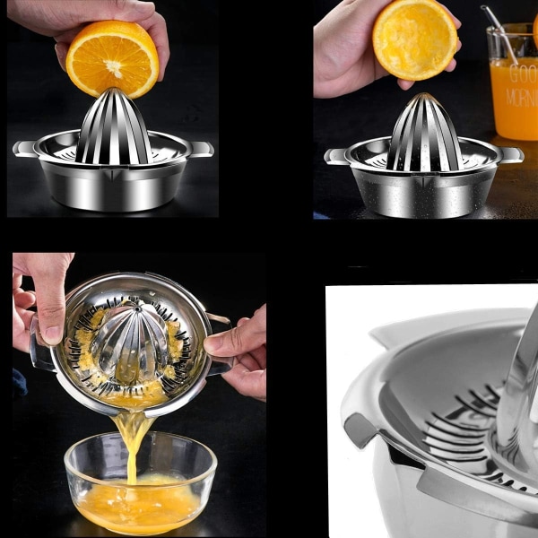 Citronpresser i rustfrit stål 304, manuel, Ø 12,5 cm, opvaskemaskinefast, professionel kvalitet, rustfri