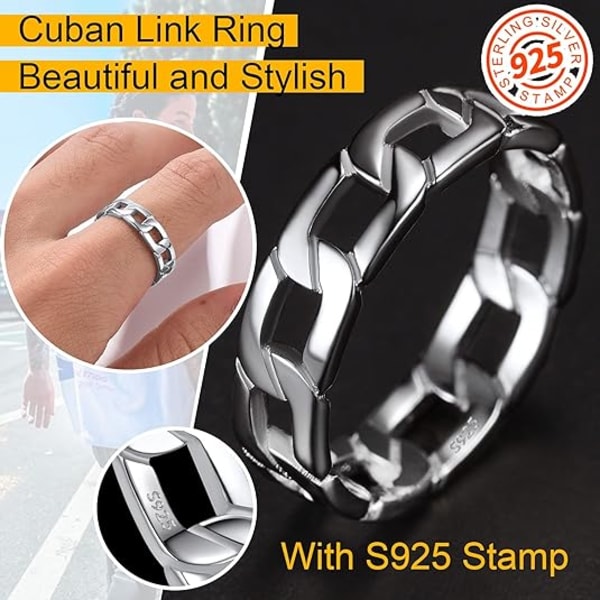 Mænd/Kvinder Cubansk Link/Spinner Ringe, Størrelse #06-#12, 18K Guld Tone/Rustfrit Stål/Sort (Send Gaveæske)
