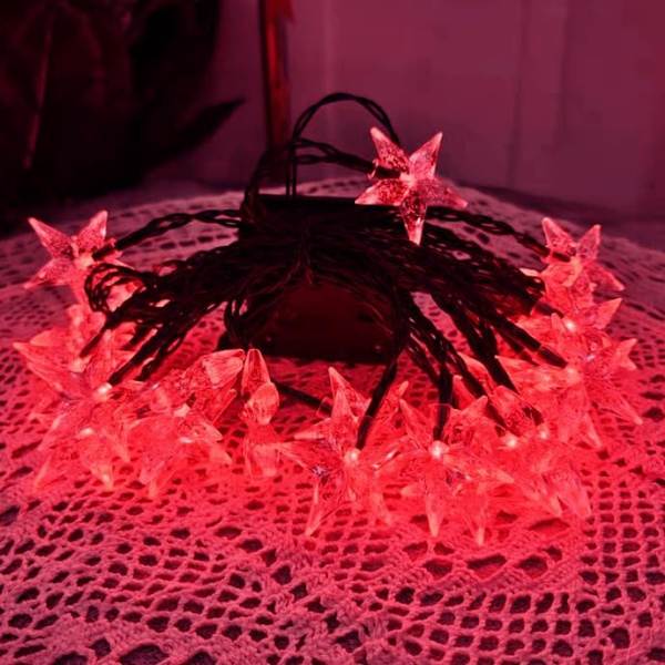 Sun Star ljusslinga, solcellslampor för utomhusbruk, solcellslampor för utomhusbruk, vattentät (7 m 50 LED, röd)