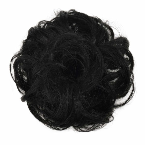 100 % Human Hair Bull Extension, Messy Bull Hair Piece Lockigt hår Scrunchies Chignon hästsvansförlängning