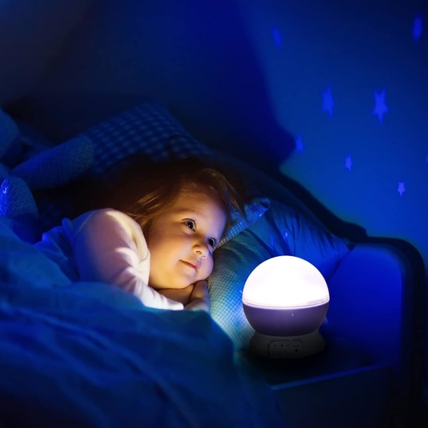 Nattljus för barn, Moon Star-projektor - USB -kabel, 360 graders rotation,  romantisk nattbelysning för Baby Kids-lila 3d5a | Fyndiq