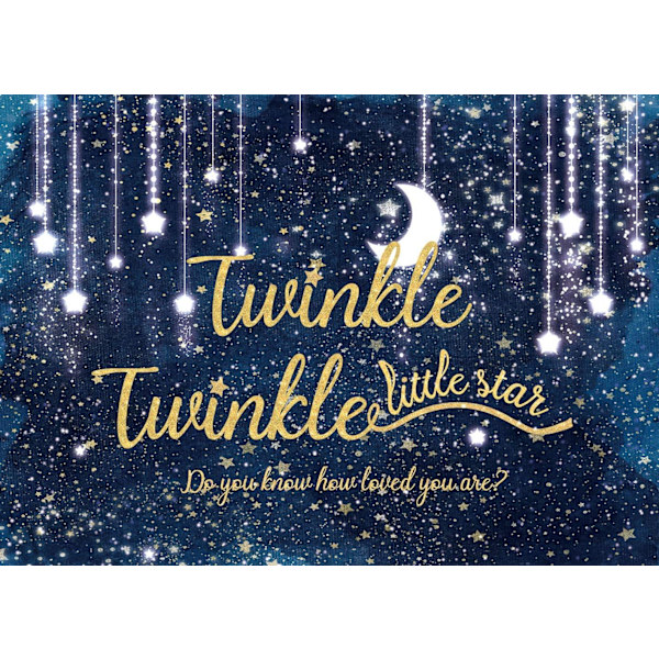 Twinkle Twinkle Little Star Taustakangas Yötaivaan Kiiltävä Tähti ja Kuu Galaksin Avaruus Valokuvaustaustaksi Glitter Tähti Lasten Syntymäpäivä 7x5FT
