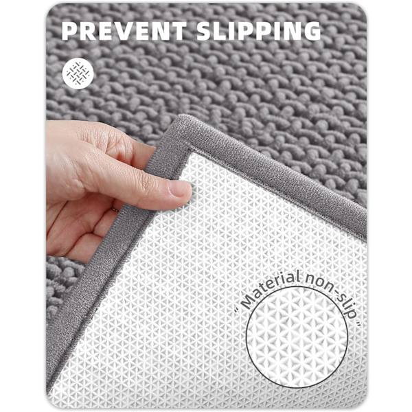 16\"x24\" Chenille Bademåtter - Farve G Tynde Bademåtter Passer Under Døren - Absorberende, Flade, Skridsikre, Bløde, Maskinvaskbare