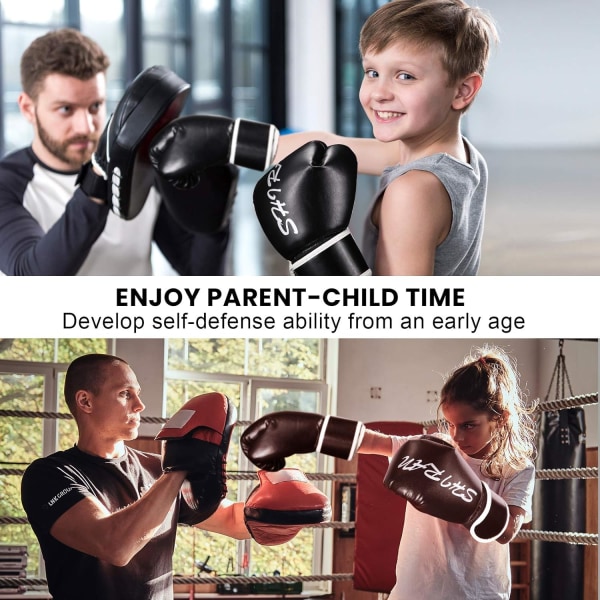 Boxningshandskar i professionell stil för barn och ungdomar i åldern 10-18 år, junior boxningshandskar för småbarn med lutning.