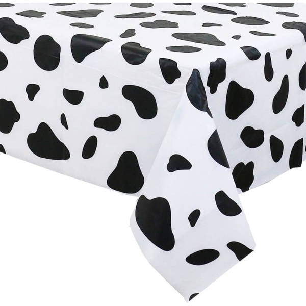 54" x 108" Cow Print muovinen pöytäliina ja pöydän cover taidetta ja käsitöitä varten Täydellinen maatalouseläimille 4 pakkausta