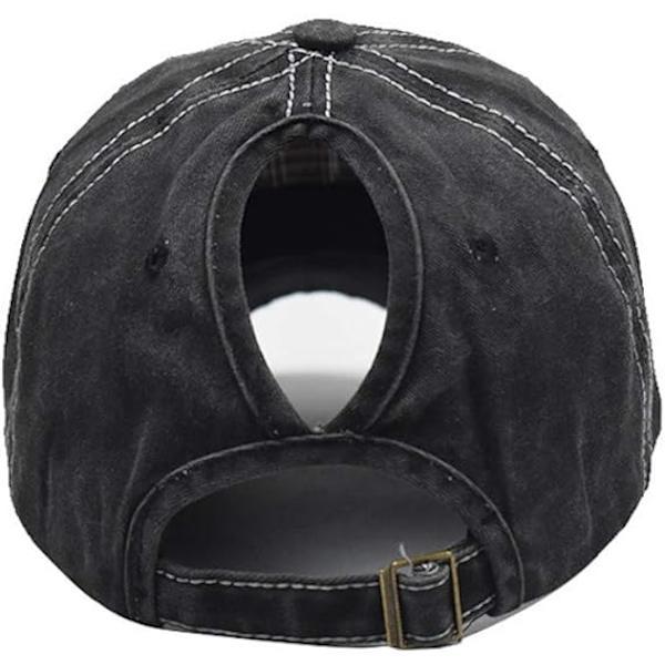 Dame Hestehale Høj Rod Hatte Distressed Baseball Caps Ukonstrueret Vasket Dad Hat Piger Trucker Ponycaps