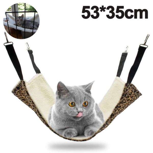 53*35 Leopardprint hængekøje, hængekøje til kæledyr i bur til katte Hvalpe Kaniner eller andre smådyr.