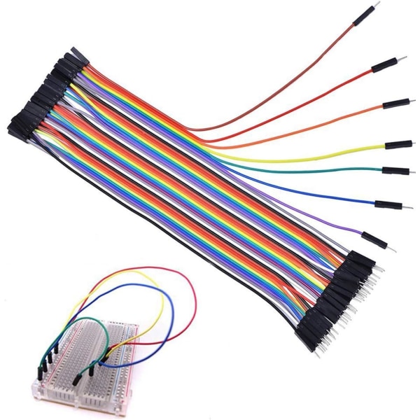 Startkabler 3 x 40 stykker, 20 cm hver, 3 i 1 Dupont breadboard-kabel, hann til hunn, hann til hann, hunn til hunn