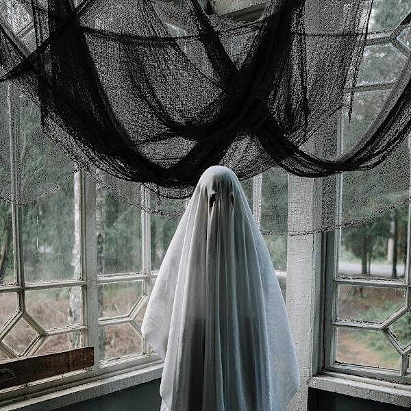 6 kpl Halloween-pelottavaa kangasta, Musta pelottava ja kummitusmainen kangas - 30 x 72 tuumaa Pelottava löysä kudottu pelottava kangas