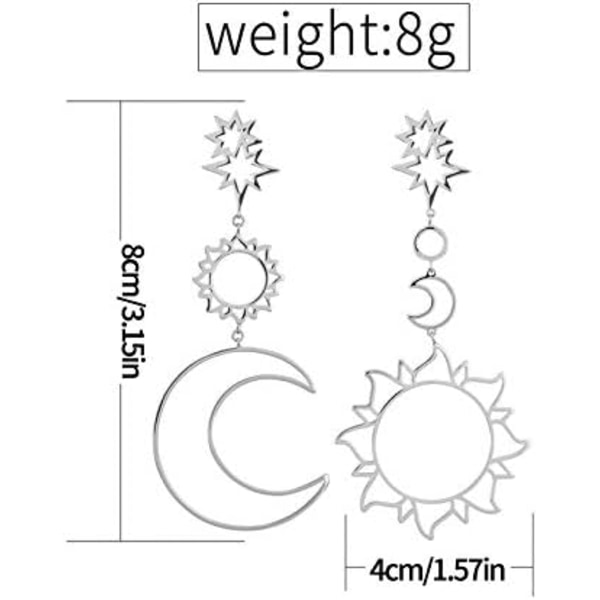 Heyone Boho Asymmetrinen Ontto Tähti Aurinko Kuu Tippa Riippuva Korvakoru Tytöille