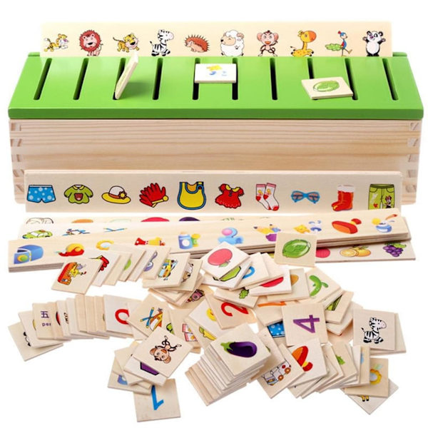 Montessori Varhaiskasvatukselliset Palapelit Lapsille Älykkyyden Oppimiseen Palapeli Puinen Olio Piirretty 3D-Palapeli